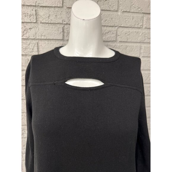 Isaac Mizrahi Women Black Cut-Out Tunic Knit Top  Size S - Picture 6 of 9